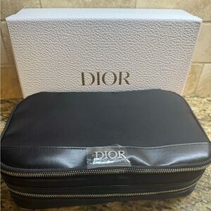 Dior makeup bag with brush set. Brand new.